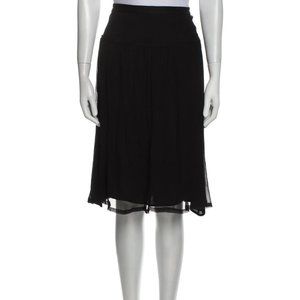 Raquel Allegra Black Silk Chiffon Midi Skirt Size 2 NWT!